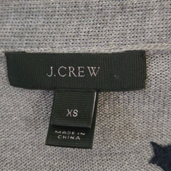J. Crew Harlow Star Embroidered Merino Wool V Neck Cardigan Sweater Size XS - Picture 7 of 8